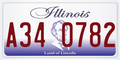 IL license plate A340782