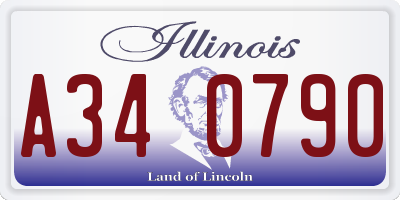 IL license plate A340790