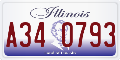 IL license plate A340793