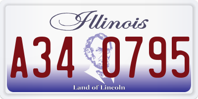 IL license plate A340795