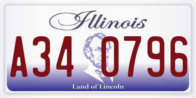 IL license plate A340796
