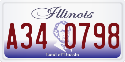 IL license plate A340798