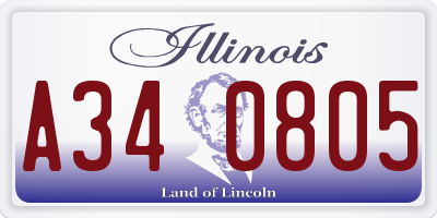 IL license plate A340805