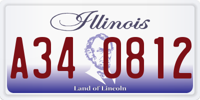 IL license plate A340812
