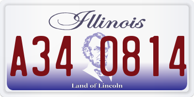 IL license plate A340814