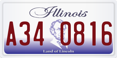 IL license plate A340816