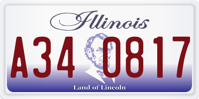 IL license plate A340817