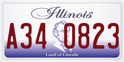 IL license plate A340823