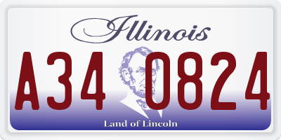 IL license plate A340824