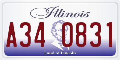 IL license plate A340831