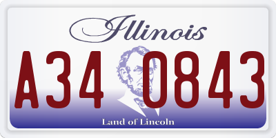IL license plate A340843