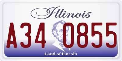 IL license plate A340855