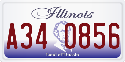 IL license plate A340856