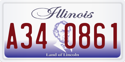 IL license plate A340861