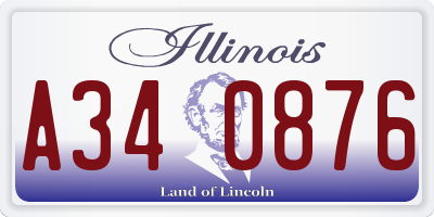IL license plate A340876