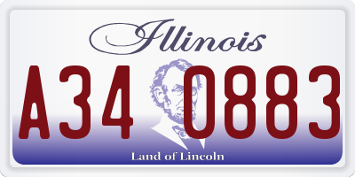 IL license plate A340883