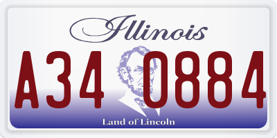 IL license plate A340884