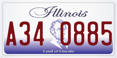 IL license plate A340885