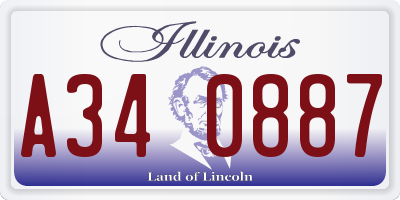 IL license plate A340887