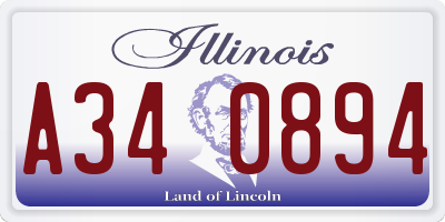 IL license plate A340894
