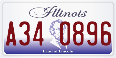 IL license plate A340896