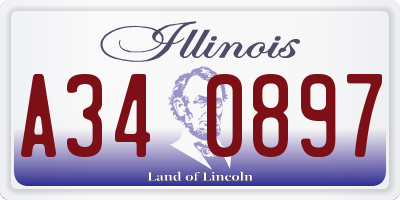IL license plate A340897