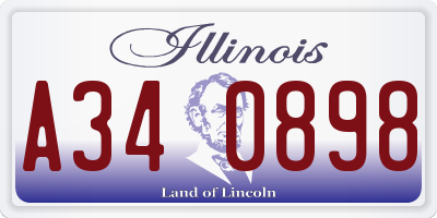 IL license plate A340898