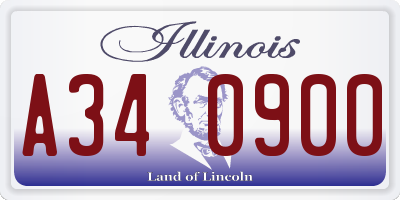 IL license plate A340900