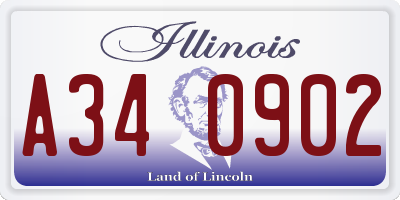IL license plate A340902