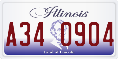 IL license plate A340904