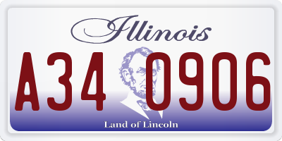 IL license plate A340906