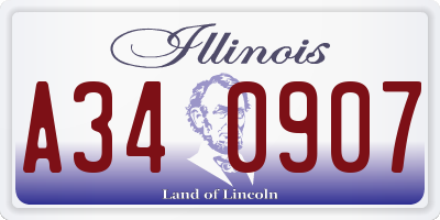 IL license plate A340907