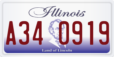 IL license plate A340919