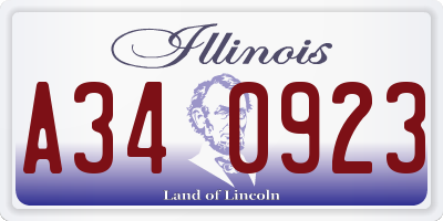 IL license plate A340923