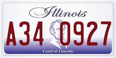 IL license plate A340927