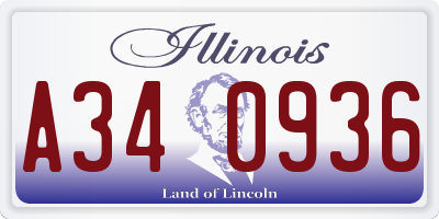 IL license plate A340936