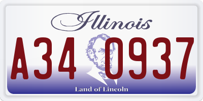 IL license plate A340937