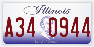 IL license plate A340944