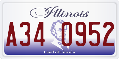 IL license plate A340952