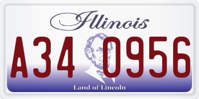 IL license plate A340956