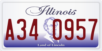 IL license plate A340957