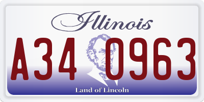 IL license plate A340963