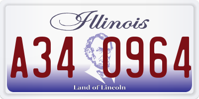 IL license plate A340964