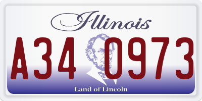 IL license plate A340973