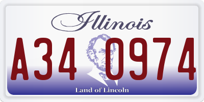 IL license plate A340974