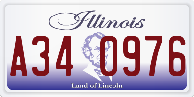 IL license plate A340976