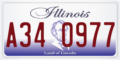 IL license plate A340977