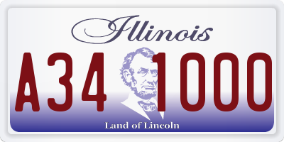 IL license plate A341000