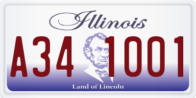 IL license plate A341001