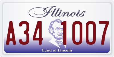 IL license plate A341007